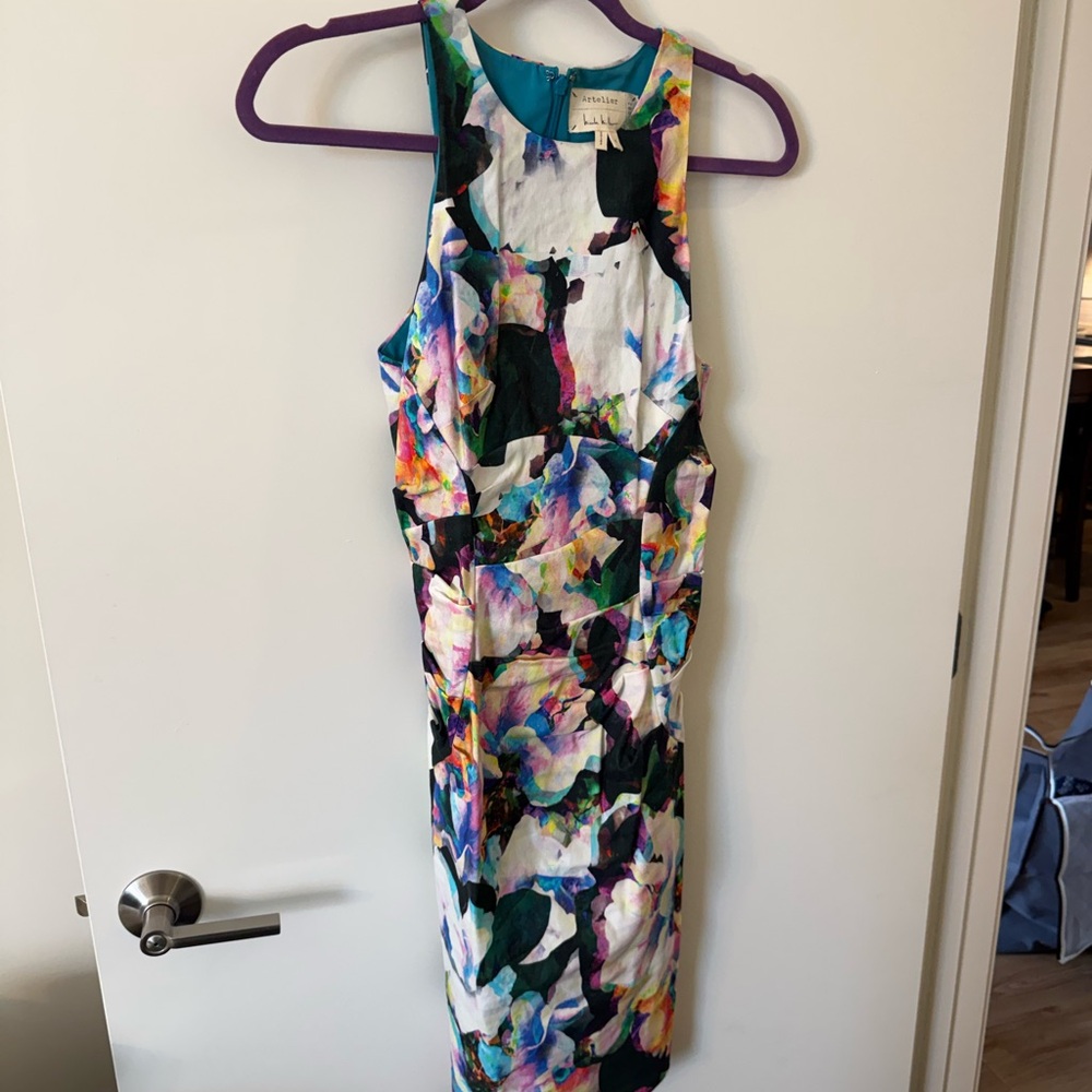 Artelier Nicole Miller Abstract Print Dress